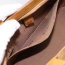 BVLGARI Hand Bag Suede 2way Brown Gold Tone Auth BA14955-24