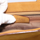 BVLGARI Hand Bag Suede 2way Brown Gold Tone Auth BA14955-12