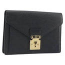 LOUIS VUITTON Epi Sellier Dragonne Clutch Bag Black M52612 LV Auth BA14957-1