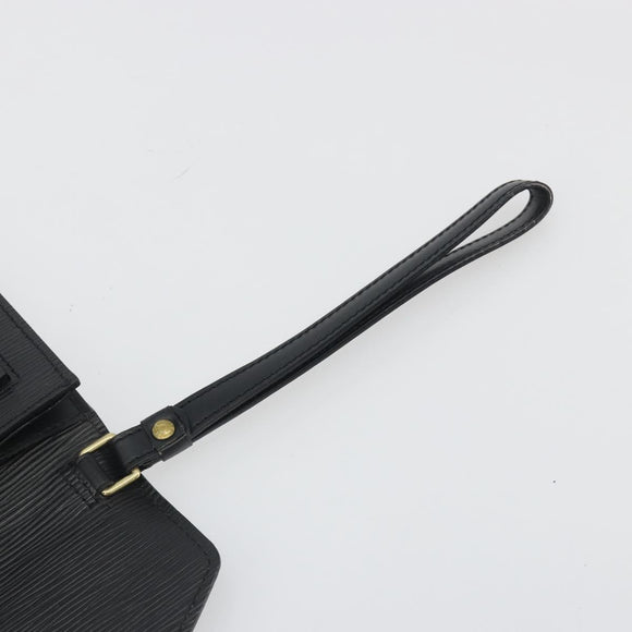 LOUIS VUITTON Epi Sellier Dragonne Clutch Bag Black M52612 LV Auth BA14957