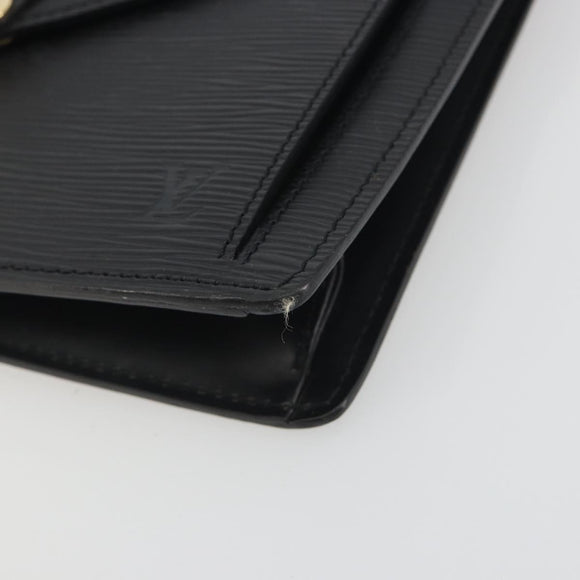 LOUIS VUITTON Epi Sellier Dragonne Clutch Bag Black M52612 LV Auth BA14957