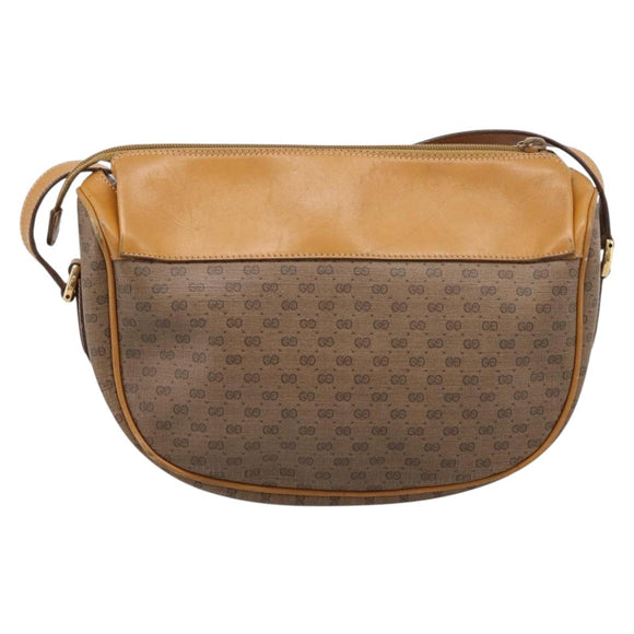 GUCCI Micro GG Web Sherry Line Shoulder Bag PVC Beige 001 104 0918 Auth BA14963