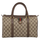 GUCCI GG Supreme Web Sherry Line Hand Bag PVC Beige Gold 40 02 007 Auth BA14964-13