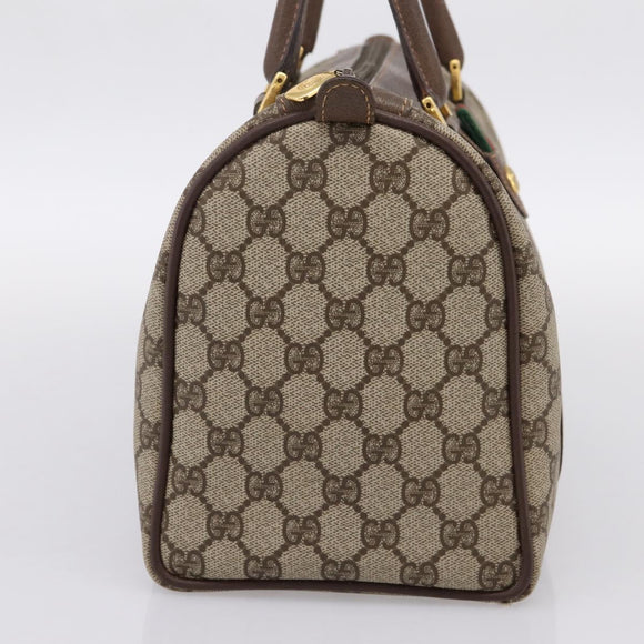 GUCCI GG Supreme Web Sherry Line Hand Bag PVC Beige Gold 40 02 007 Auth BA14964