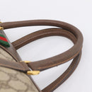 GUCCI GG Supreme Web Sherry Line Hand Bag PVC Beige Gold 40 02 007 Auth BA14964-8
