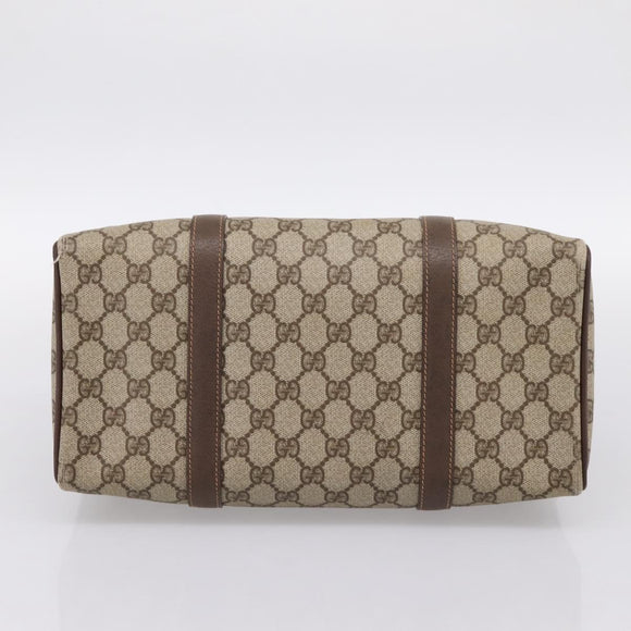 GUCCI GG Supreme Web Sherry Line Hand Bag PVC Beige Gold 40 02 007 Auth BA14964