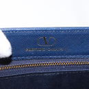 VALENTINO Shoulder Bag Leather Navy Gold Tone Auth BA14965-18