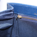 VALENTINO Shoulder Bag Leather Navy Gold Tone Auth BA14965-21