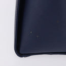 VALENTINO Shoulder Bag Leather Navy Gold Tone Auth BA14965-5