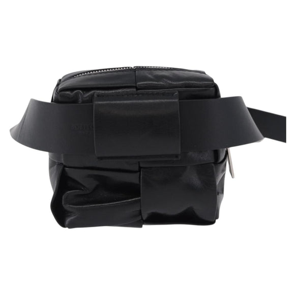 BOTTEGA VENETA MAXI INTRECCIATO Cassette Belt Bag Black Auth BA14968V