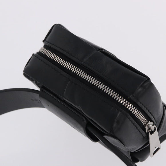 BOTTEGA VENETA MAXI INTRECCIATO Cassette Belt Bag Black Auth BA14968V