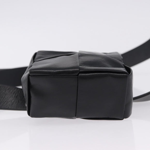 BOTTEGA VENETA MAXI INTRECCIATO Cassette Belt Bag Black Auth BA14968V