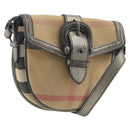 BURBERRY Nova Check Shoulder Bag Canvas Beige Silver Auth BA14969-1