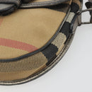 BURBERRY Nova Check Shoulder Bag Canvas Beige Silver Auth BA14969-10