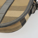 BURBERRY Nova Check Shoulder Bag Canvas Beige Silver Auth BA14969-12
