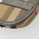 BURBERRY Nova Check Shoulder Bag Canvas Beige Silver Auth BA14969-13