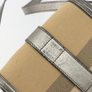 BURBERRY Nova Check Shoulder Bag Canvas Beige Silver Auth BA14969-14