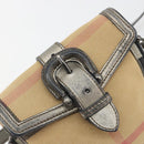 BURBERRY Nova Check Shoulder Bag Canvas Beige Silver Auth BA14969-15