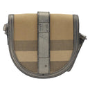 BURBERRY Nova Check Shoulder Bag Canvas Beige Silver Auth BA14969-3