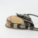 BURBERRY Nova Check Shoulder Bag Canvas Beige Silver Auth BA14969-4