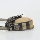BURBERRY Nova Check Shoulder Bag Canvas Beige Silver Auth BA14969-5