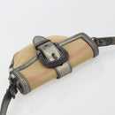 BURBERRY Nova Check Shoulder Bag Canvas Beige Silver Auth BA14969-6