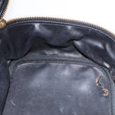 CHANEL Bicolore Cosmetic Pouch Leather Black Gold Tone CC Auth BA14972-21