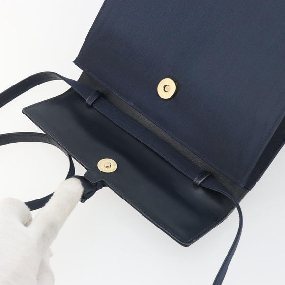GUCCI Shoulder Bag Nylon Navy Gold Tone 004 110 0277 Auth BA14973