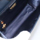 GUCCI Shoulder Bag Nylon Navy Gold Tone 004 110 0277 Auth BA14973-17
