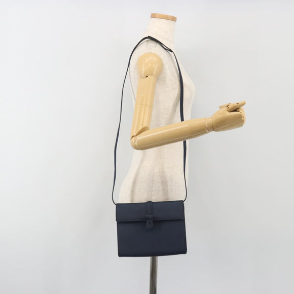 GUCCI Shoulder Bag Nylon Navy Gold Tone 004 110 0277 Auth BA14973