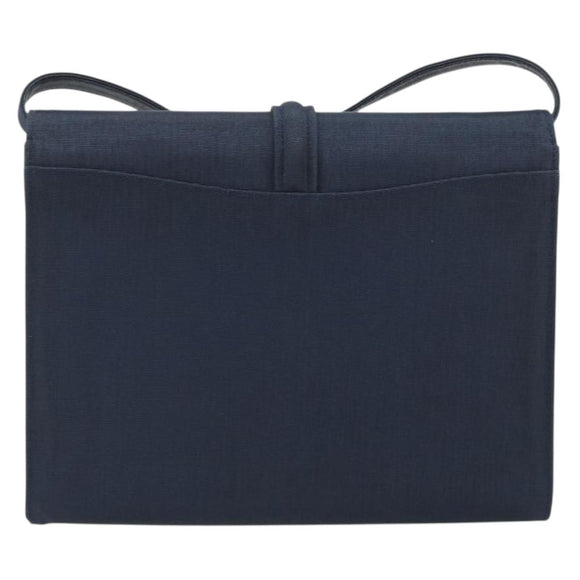 GUCCI Shoulder Bag Nylon Navy Gold Tone 004 110 0277 Auth BA14973