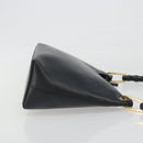 GUCCI Bamboo Shoulder Bag Leather Black Gold Tone 001 3008 Auth BA14975-3
