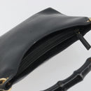 GUCCI Bamboo Shoulder Bag Leather Black Gold Tone 001 3008 Auth BA14975-6