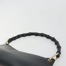 GUCCI Bamboo Shoulder Bag Leather Black Gold Tone 001 3008 Auth BA14975-14