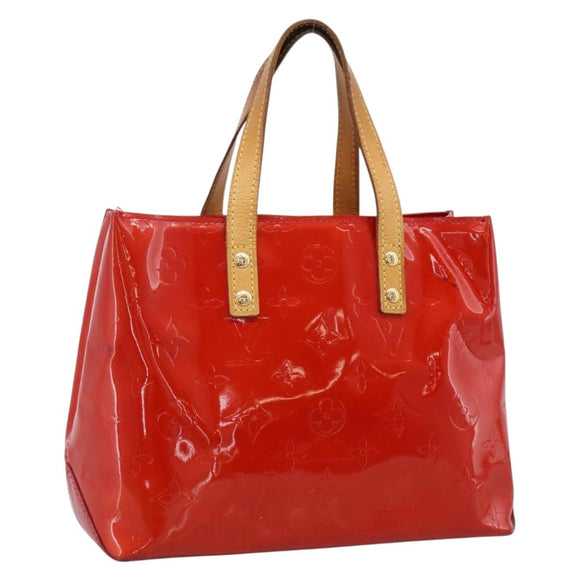 LOUIS VUITTON Monogram Vernis Reade PM Hand Bag Rouge M91088 LV Auth BA14977