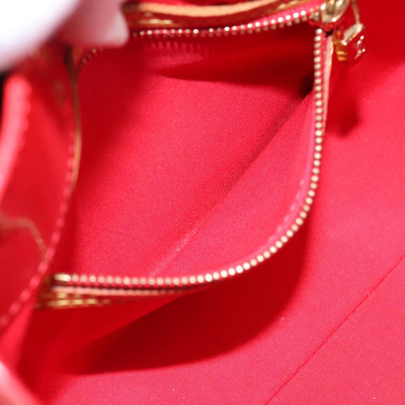 LOUIS VUITTON Monogram Vernis Reade PM Hand Bag Rouge M91088 LV Auth BA14977