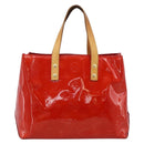 LOUIS VUITTON Monogram Vernis Reade PM Hand Bag Rouge M91088 LV Auth BA14977-13