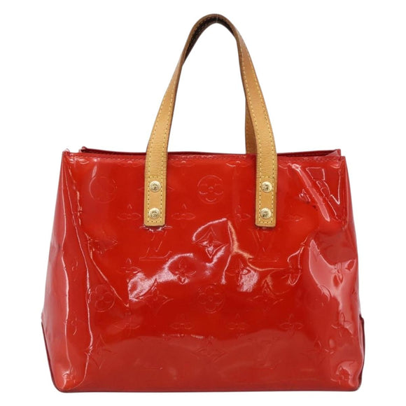 LOUIS VUITTON Monogram Vernis Reade PM Hand Bag Rouge M91088 LV Auth BA14977