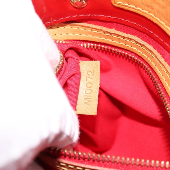 LOUIS VUITTON Monogram Vernis Reade PM Hand Bag Rouge M91088 LV Auth BA14977