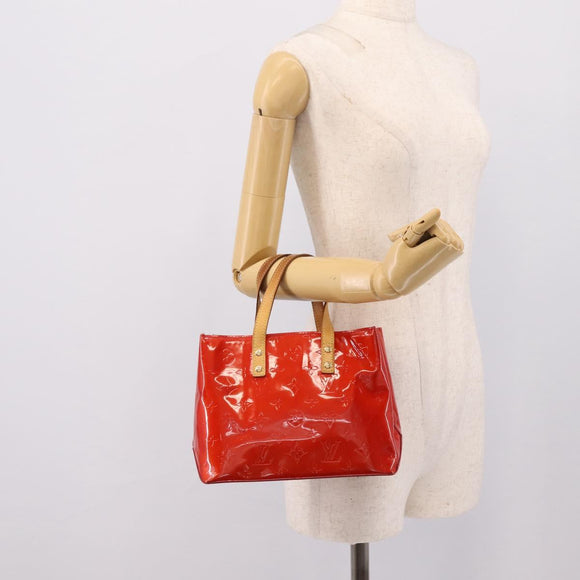 LOUIS VUITTON Monogram Vernis Reade PM Hand Bag Rouge M91088 LV Auth BA14977