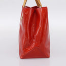 LOUIS VUITTON Monogram Vernis Reade PM Hand Bag Rouge M91088 LV Auth BA14977-4
