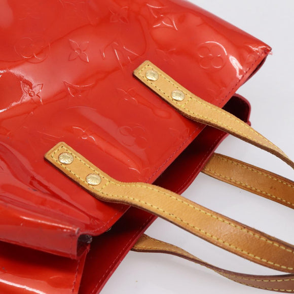 LOUIS VUITTON Monogram Vernis Reade PM Hand Bag Rouge M91088 LV Auth BA14977