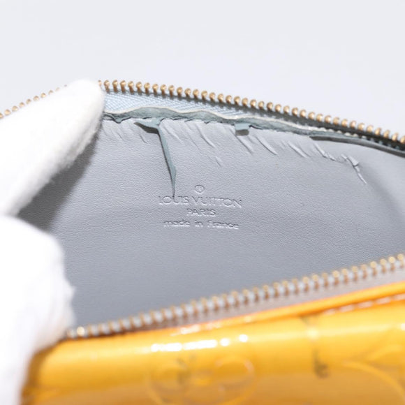 LOUIS VUITTON Monogram Vernis Motto Accessory Pouch Gris M91030 LV Auth BA14981