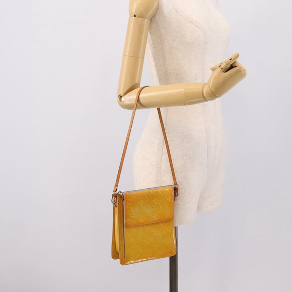 LOUIS VUITTON Monogram Vernis Motto Accessory Pouch Gris M91030 LV Auth BA14981