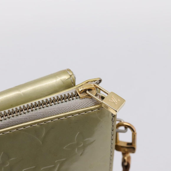 LOUIS VUITTON Monogram Vernis Motto Accessory Pouch Gris M91030 LV Auth BA14984