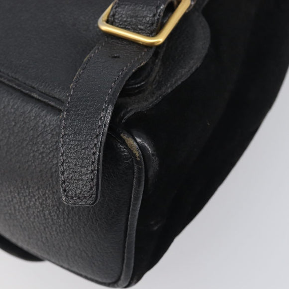 LOUIS VUITTON Bamboo Backpack Suede Black Gold 003 1705 0030 LV Auth BA14987