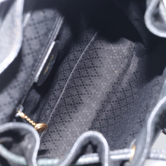 LOUIS VUITTON Bamboo Backpack Suede Black Gold 003 1705 0030 LV Auth BA14987