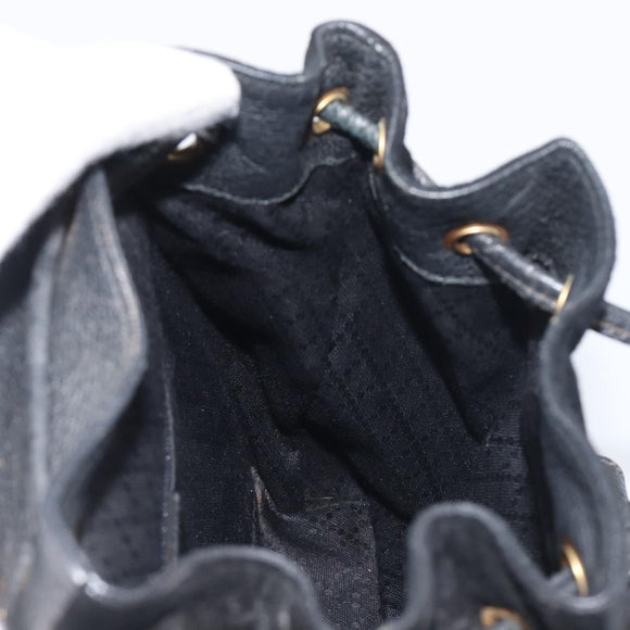 LOUIS VUITTON Bamboo Backpack Suede Black Gold 003 1705 0030 LV Auth BA14987