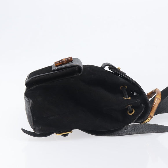 LOUIS VUITTON Bamboo Backpack Suede Black Gold 003 1705 0030 LV Auth BA14987