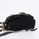 LOUIS VUITTON Bamboo Backpack Suede Black Gold 003 1705 0030 LV Auth BA14987-4